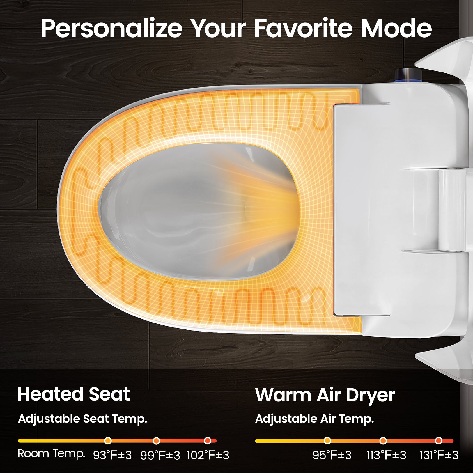 Smart Bidet Toilet for bathrooms with Built-in Water Tank, Assisted Pump, Heated Seat, Warm Water, 1.06 GPF Auto Flush, Remote and Foot Kick Operation, Blackout Flush
