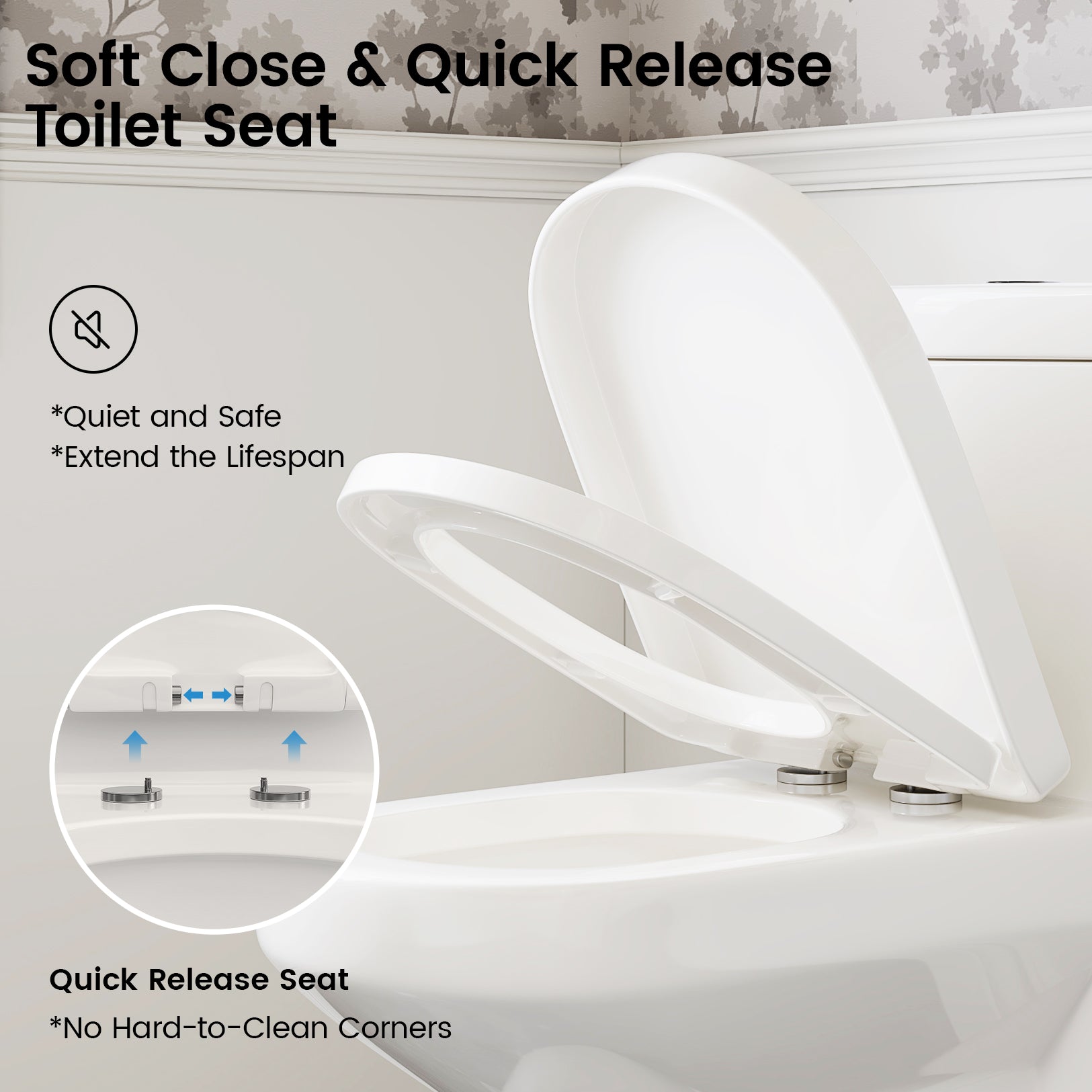 MY-2133 Compact One Piece Toilet for Bathroom, Powerful Dual Flush Round Small Toilet, Average 1.28 GPF, 12" Rough-In Skirted Toilet with Upgraded UF Quiet & Soft Close Seat, White