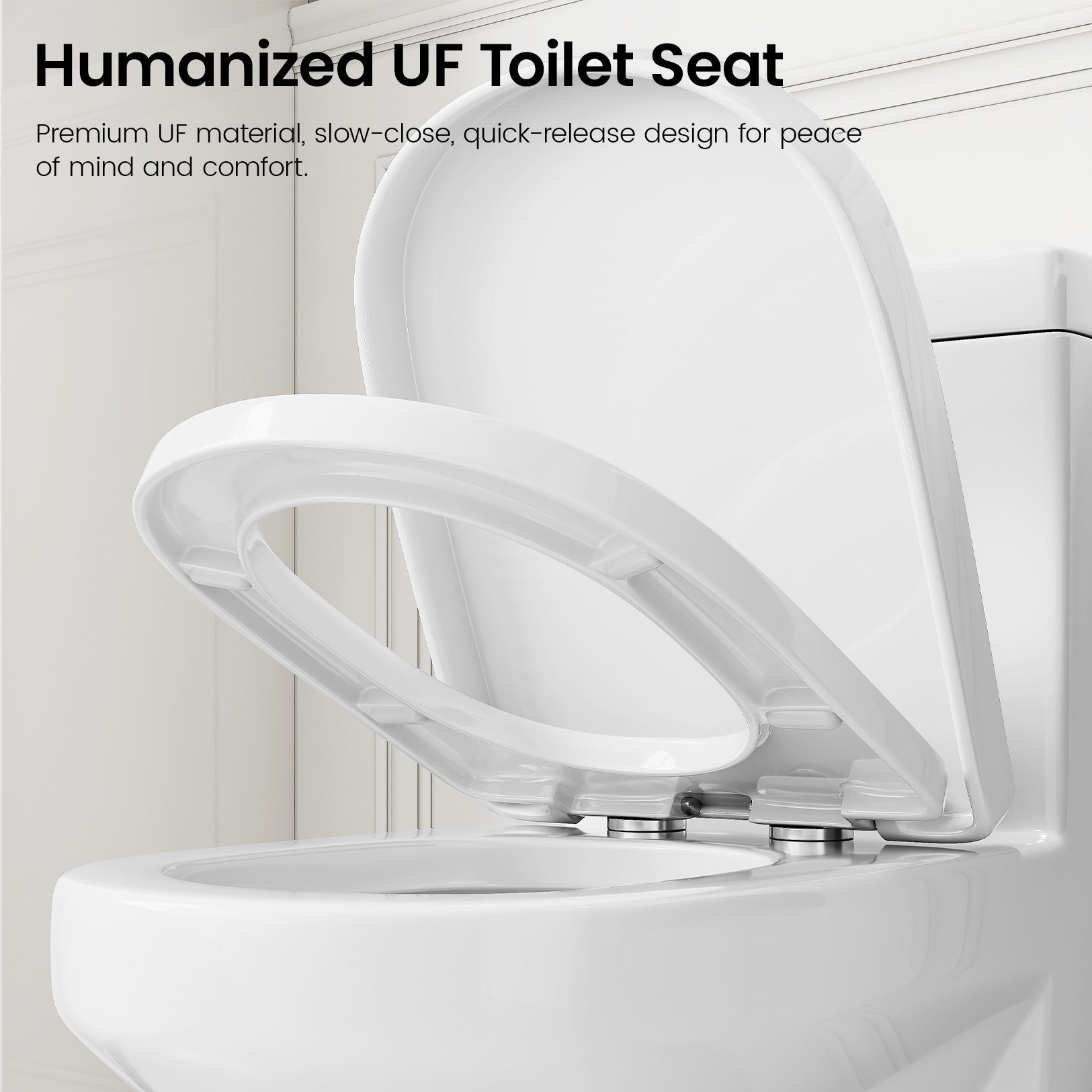 MY-2133 Compact One Piece Toilet for Bathroom, Powerful Dual Flush Round Small Toilet, Average 1.28 GPF, 12" Rough-In Skirted Toilet with Upgraded UF Quiet & Soft Close Seat, White