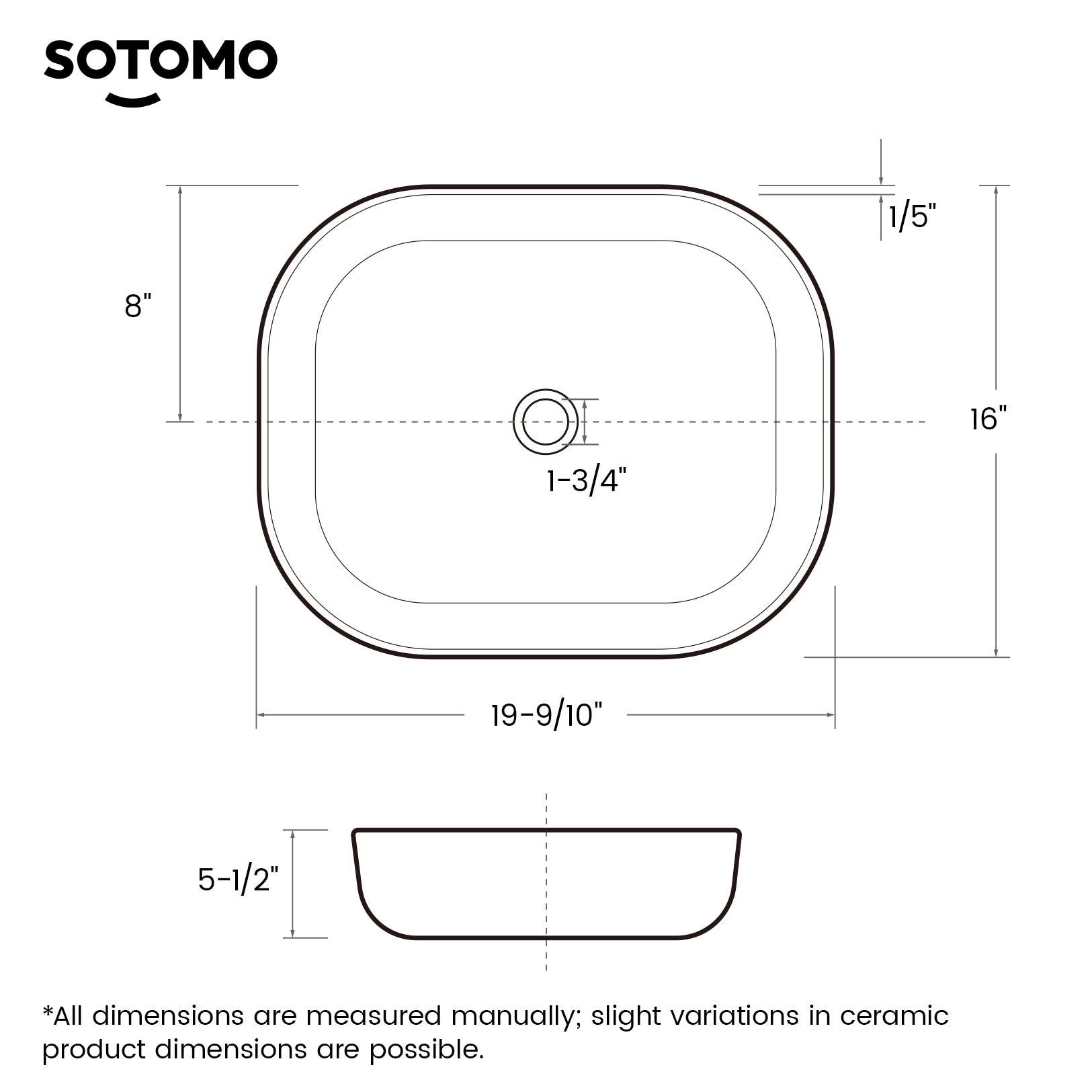 SOTOMO MJ-6128 Modern Rectangular Vessel Sink