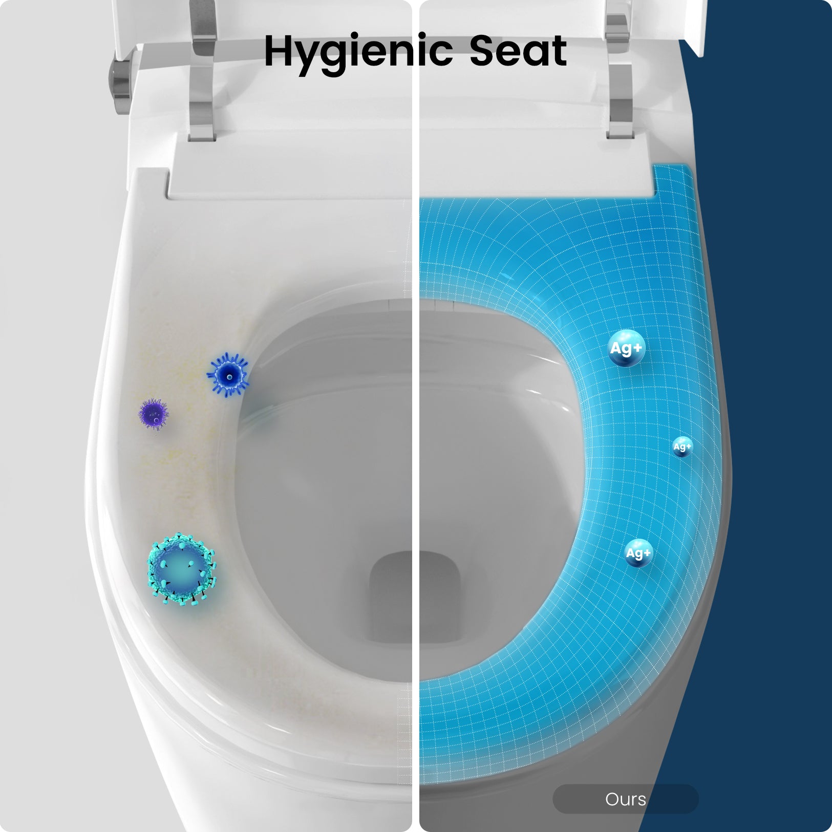 DA80U  One Piece  Elongated Smart Toilet Bidet Combo with Built-in Water Tank,  Heated Seat,  Blackout Flush