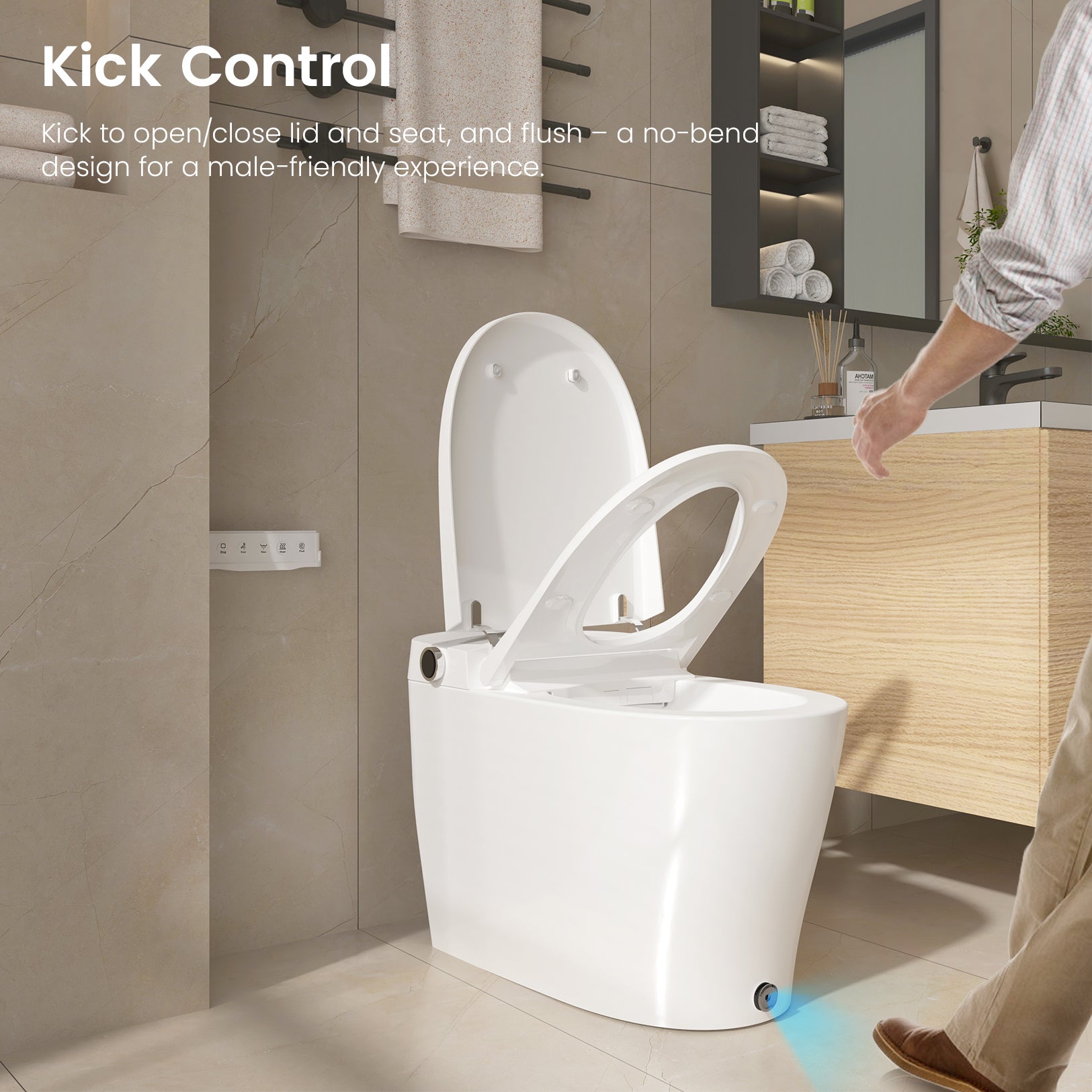 DA80U  One Piece  Elongated Smart Toilet Bidet Combo with Built-in Water Tank,  Heated Seat,  Blackout Flush