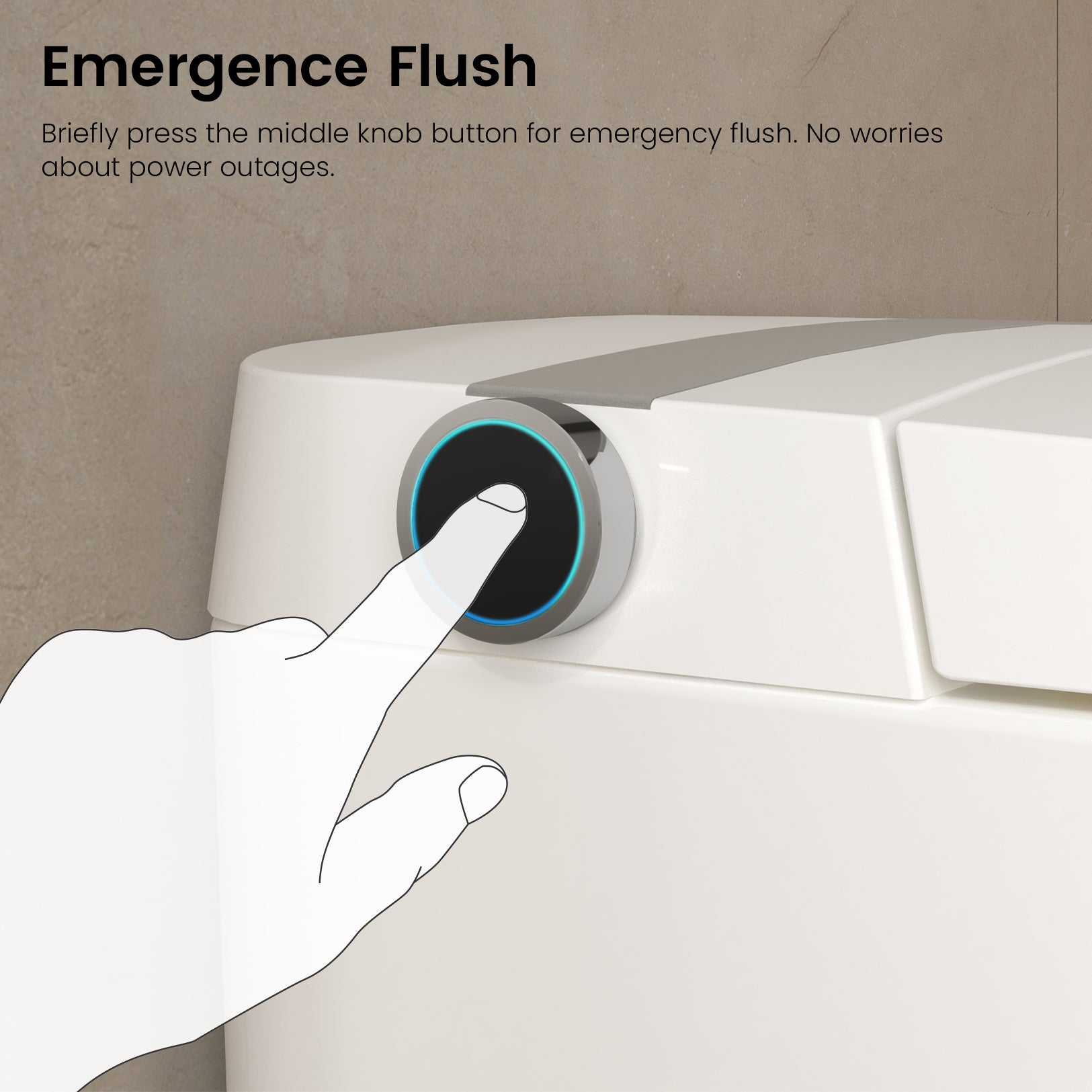 DA80U  One Piece  Elongated Smart Toilet Bidet Combo with Built-in Water Tank,  Heated Seat,  Blackout Flush