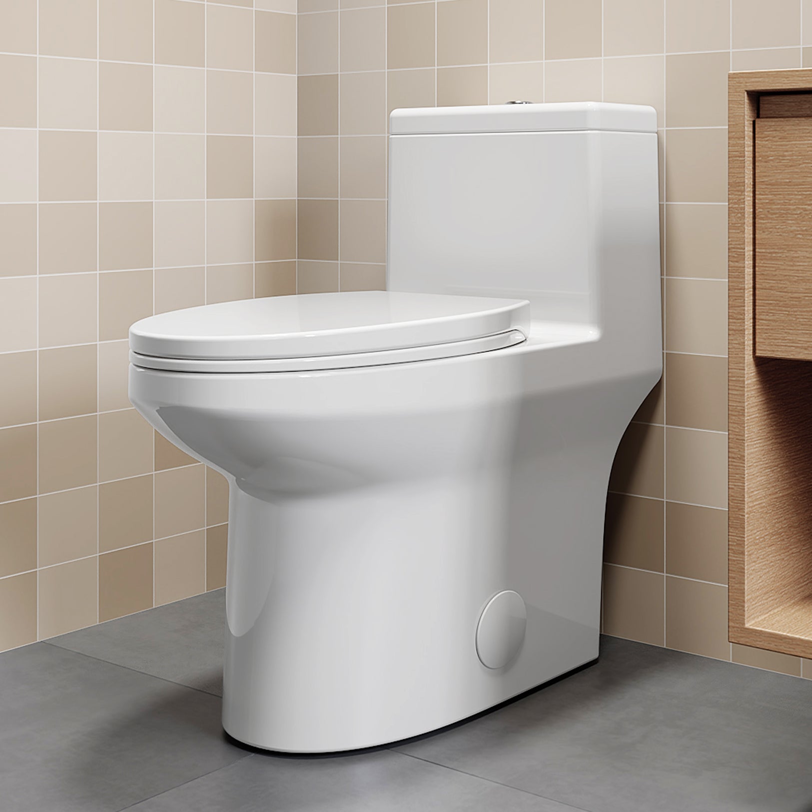 K-0351DF Elongated ADA Compliant One Piece Toilet, 1.1/1.6 GPF Dual Flush, MAP 1000g