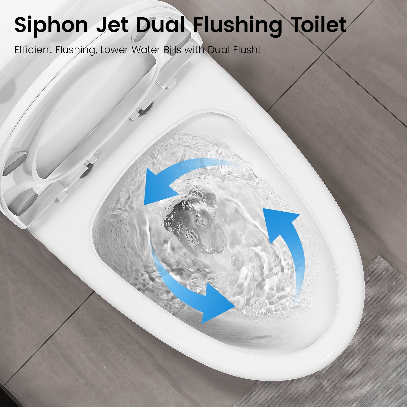 K-0318DF MAP 1000G 1.1/1.6 GPF Dual Flush Elongated One Piece Toilet