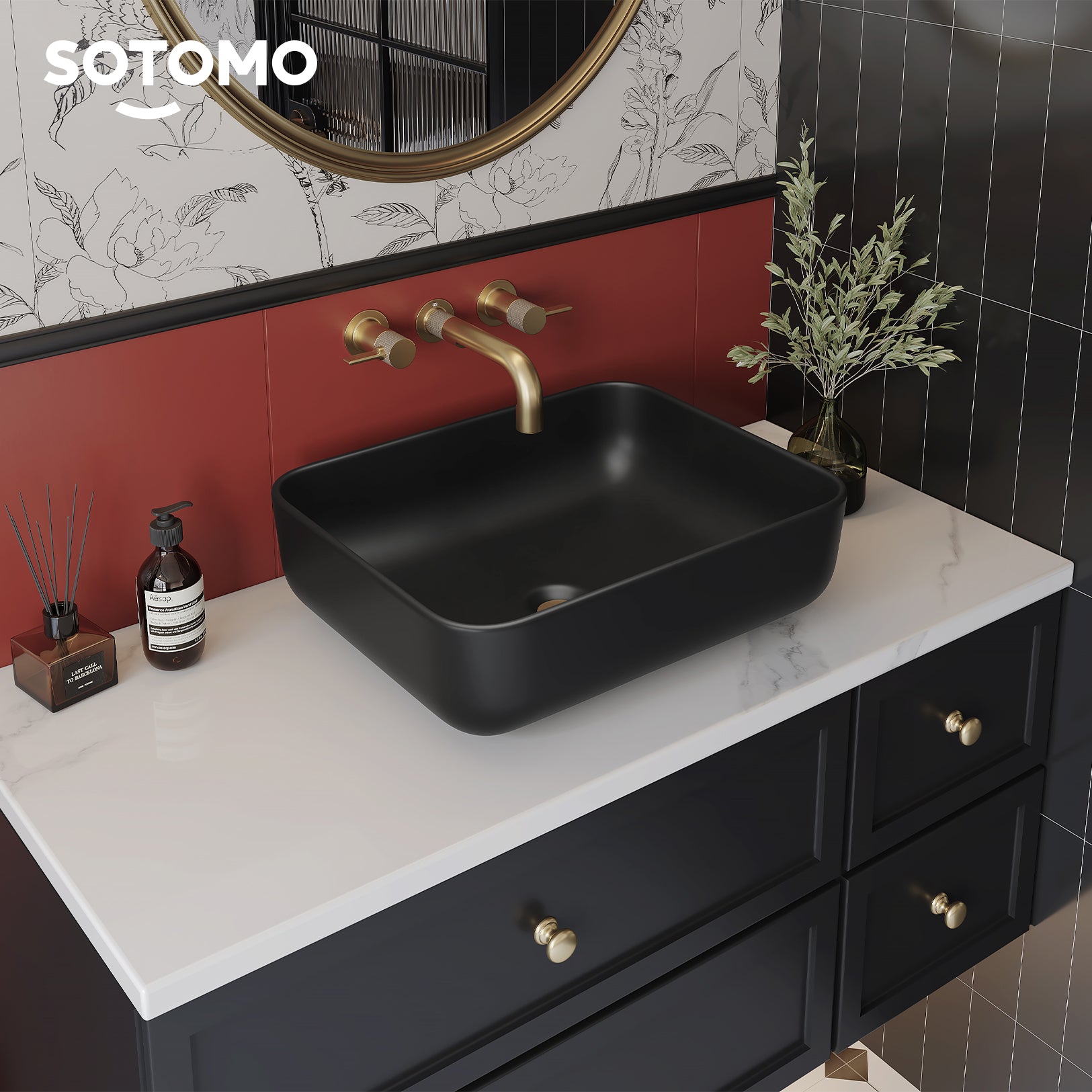 MJ-695 Bathroom Rectangular Vessel Sink, 19.7" x 15.7" x 5.5"