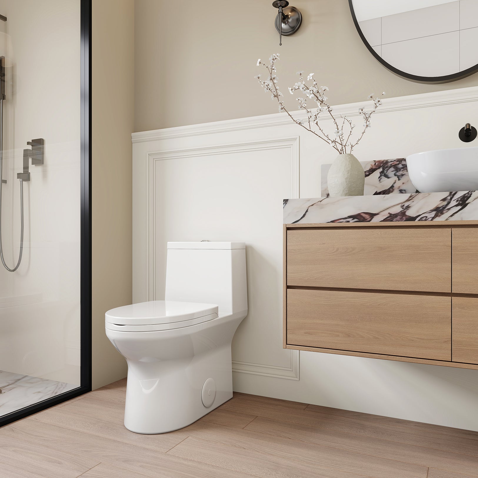 aMJ-T138 Compact ADA Compliant Elongated One Piece Toilet