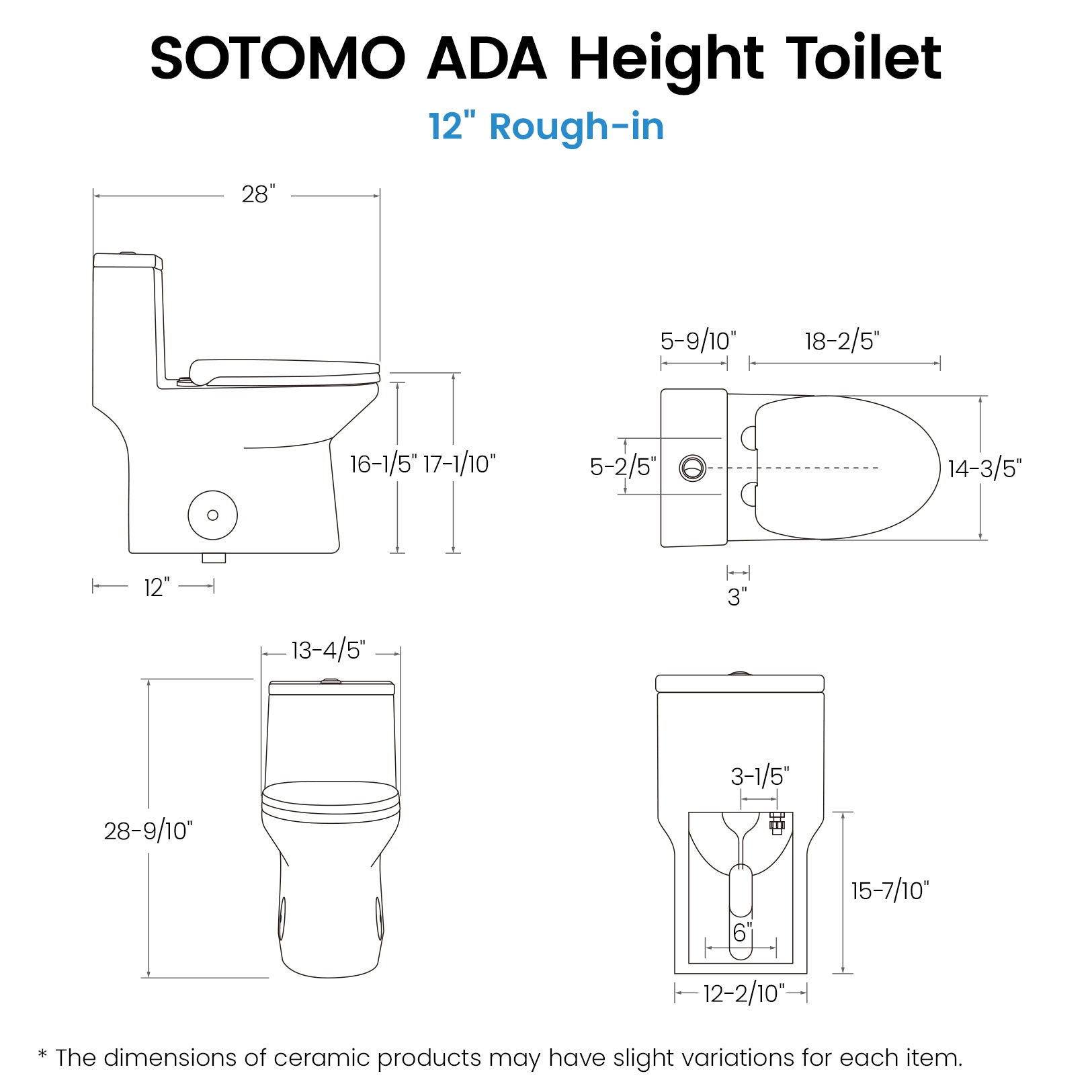 aMJ-T138 Compact ADA Compliant Elongated One Piece Toilet