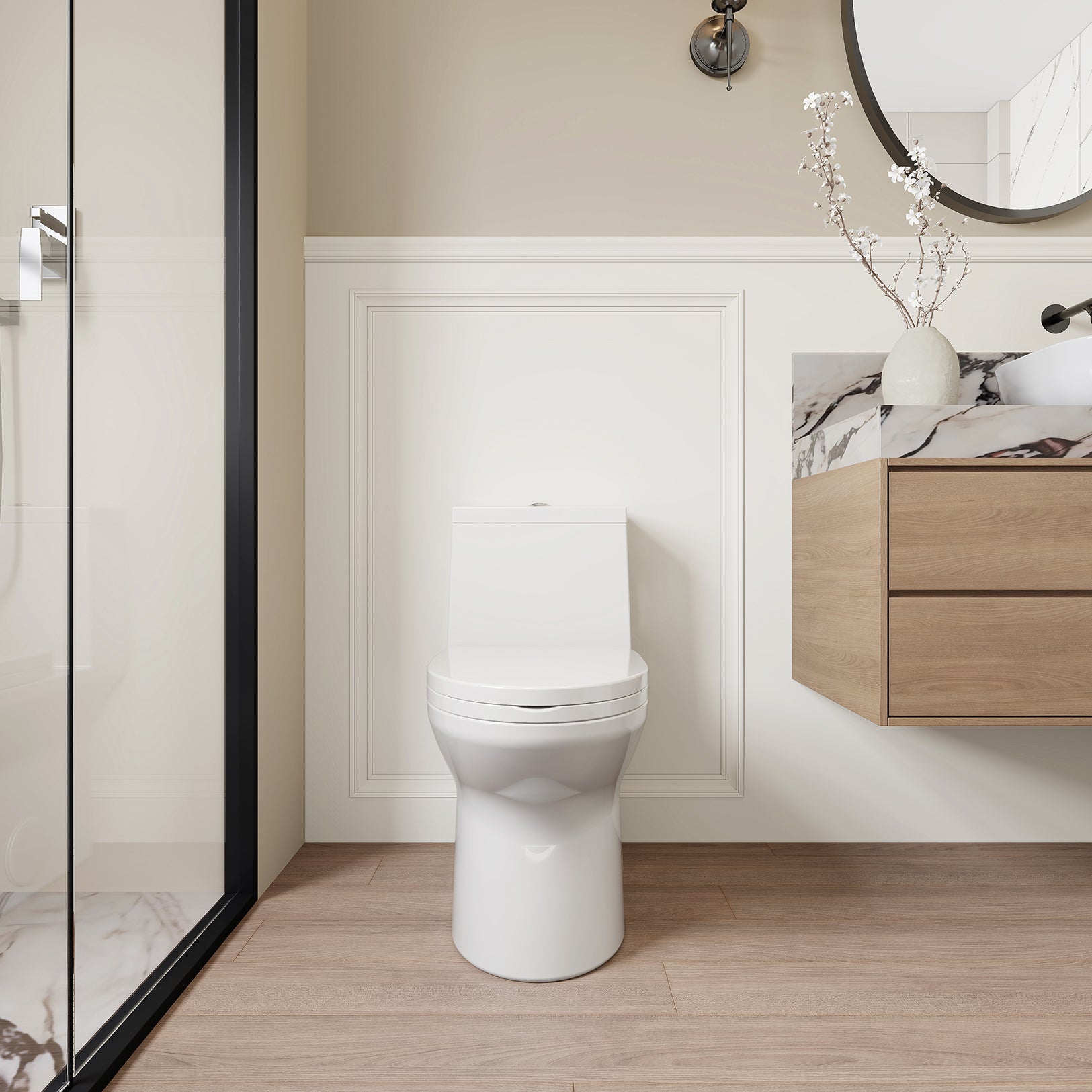 aMJ-T138 Compact ADA Compliant Elongated One Piece Toilet