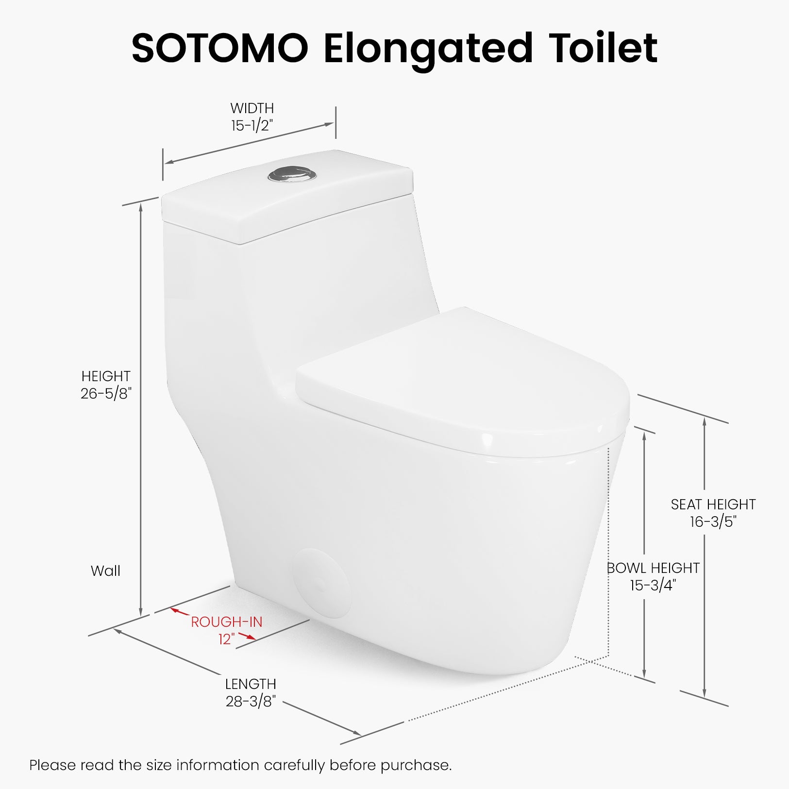 SOTOMO MJ-80 One-Piece Elongated Toilets