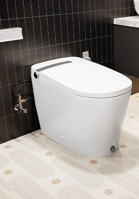 YA60 Smart Bidet Toilet with Heated Seat, Warm Water and Dryer, Auto Flush, Kick Flush, Night Light, and Blackout Flush