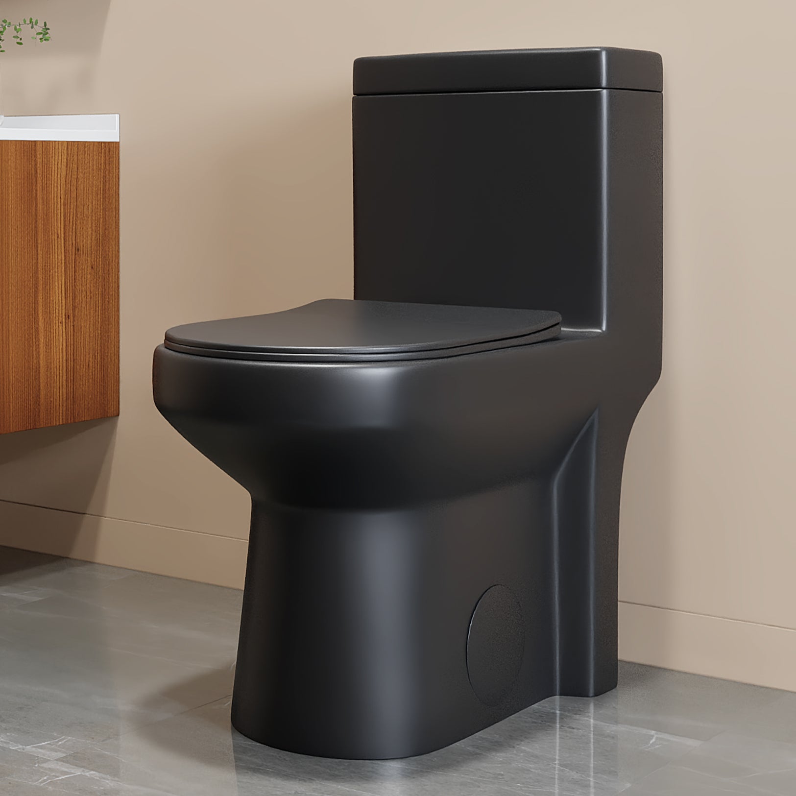 MY-2133 Compact One Piece Toilet for Bathroom, Powerful Dual Flush Round Small Toilet, Average 1.28 GPF, 12" Rough-In Skirted Toilet with Upgraded UF Quiet & Soft Close Seat, White