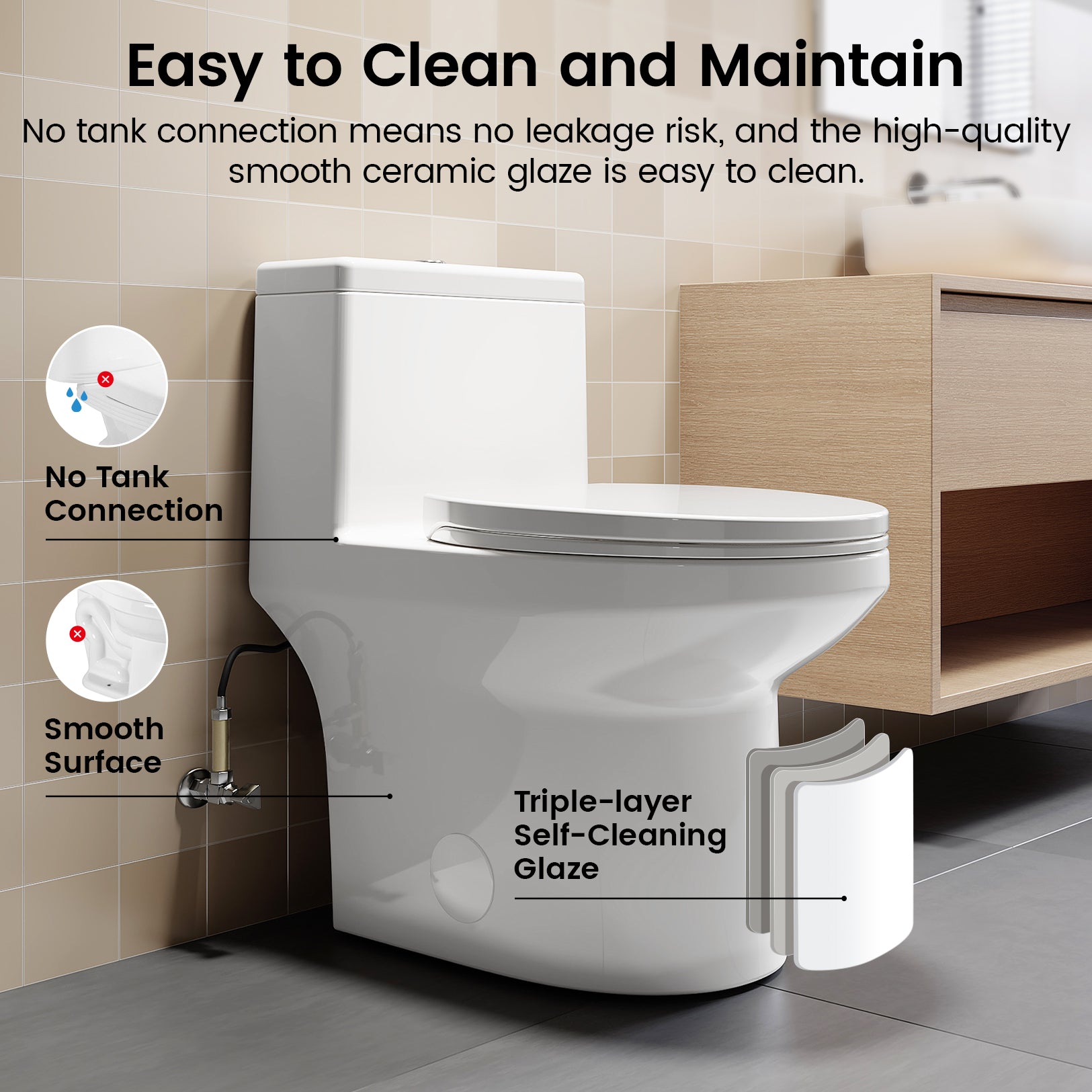 SOTOMO K-0351DF Compact Elongated One Piece Toilet